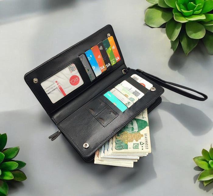 Unisex Leather Long Wallet