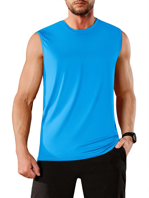 TACVASEN Men's Azure Muscle Tank Top UV Protection