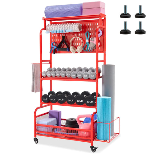 Red Rolling Gym Storage Hub